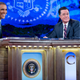 Stephen Colbert interviews Barack Obama for a 2014 episode of The Colbert Report (Photo: Getty Images)